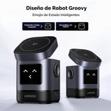 Cargador UGREEN Uno Qi2 2 en 1 puertos y conexiones