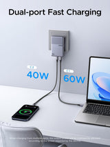 Cargador UGREEN Nexode Air 100W en uso