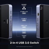 Switch USB UGREEN con Ethernet medidas y diseño