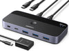 Switch USB-C UGREEN de 10 Gbps para 2 computadores y 4 puertos con control remoto