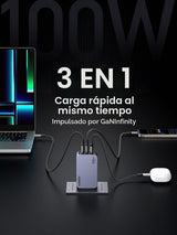 Cargador UGREEN Nexode Pro 100W puertos y conexiones