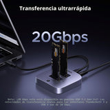 Clonador UGREEN NVMe 20 Gbps detalle de características