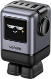 Cargador UGREEN Uno 100W GaN de 4 puertos con diseño de robot y pantalla TFT