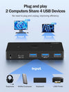 Lemorele H100 Comparte Hasta 5 Periféricos Entre 2 Computadores
