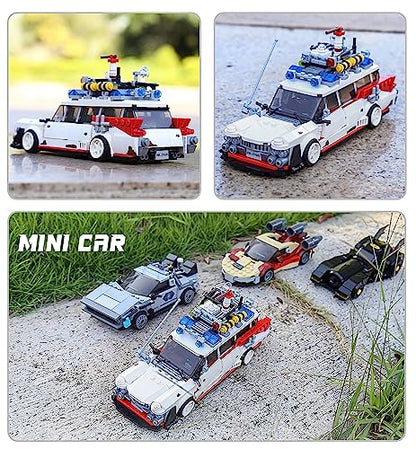 HI-REEKE Ghost Buster ECTO-1 Kit de construcción para adulto, creador de coches de campeón de velocidad, bloques de construcción, juego de juguetes Creator-605PCS