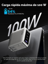 Cargador UGREEN Nexode Pro 100W 5 puertos en uso