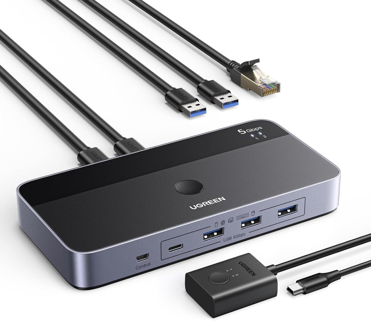 Switch USB UGREEN con Ethernet vista principal