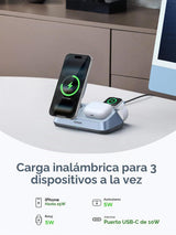 Estación UGREEN MagFlow 25W escritorio puertos y conexiones