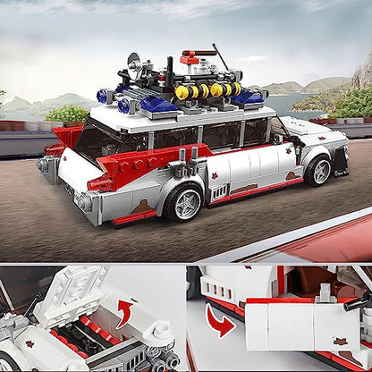 HI-REEKE Ghost Buster ECTO-1 Kit de construcción para adulto, creador de coches de campeón de velocidad, bloques de construcción, juego de juguetes Creator-605PCS