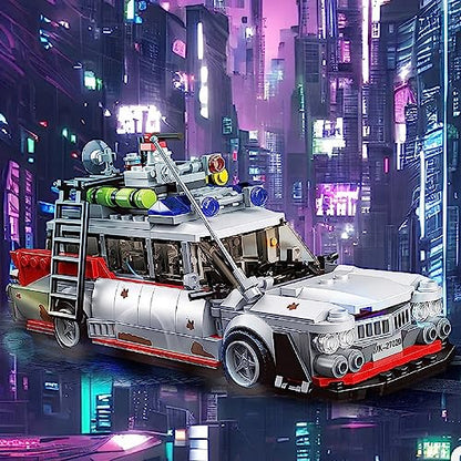 HI-REEKE Ghost Buster ECTO-1 Kit de construcción para adulto, creador de coches de campeón de velocidad, bloques de construcción, juego de juguetes Creator-605PCS