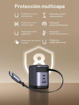 Cargador UGREEN Nexode 100W retráctil en uso