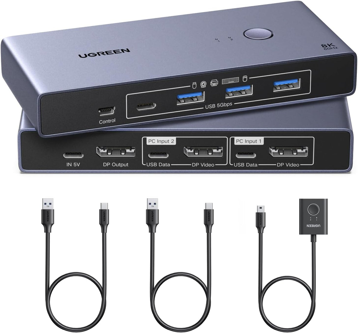 Switch KVM UGREEN DP 1 monitor vista principal