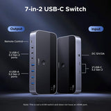 Switch USB UGREEN 10 Gbps puertos y conexiones