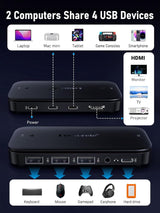 Lemorele H200 Conecta Varios Periféricos en 2 Computadores