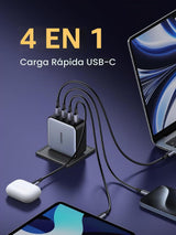 Cargador UGREEN Nexode 100W 4 USB-C puertos y conexiones