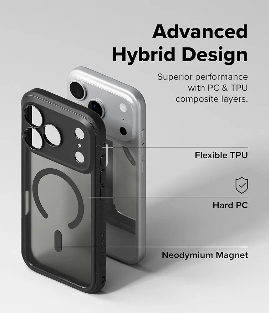 Ringke iPhone 17 Pro Max Case, FUSION BOLD MAGNETIC Matte Treatment, Translucent, Back Cover, Shockproof, TPU Bumper Included, Anti-Slip Texture, Smartphone Case Cover for iPhone Pro Max - Magnetic