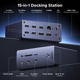 Docking UGREEN DisplayLink 15 en 1 detalle de características