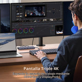 Docking UGREEN 12 en 1 triple monitor puertos y conexiones