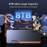 Carcasa SSD UGREEN 80 Gbps en uso