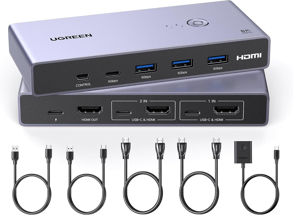 Switch KVM UGREEN HDMI 8K 1 monitor vista principal
