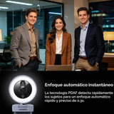 Cámara web UGREEN 4K luz de anillo en uso