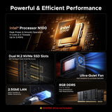 NAS UGREEN DXP2800 detalle de características