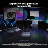 Docking UGREEN DisplayLink 15 en 1 puertos y conexiones
