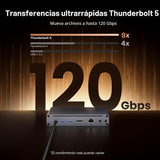 Docking UGREEN Maxidok TB5 10 en 1 puertos y conexiones