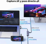 Capturadora UGREEN 2K PD 100W detalle de características