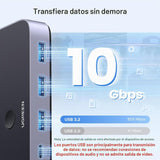 Switch USB-C UGREEN 10 Gbps puertos y conexiones