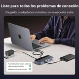 Switch USB 3.0 UGREEN 7 dispositivos medidas y diseño