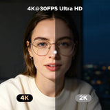 Cámara web UGREEN 4K luz de anillo detalle de características