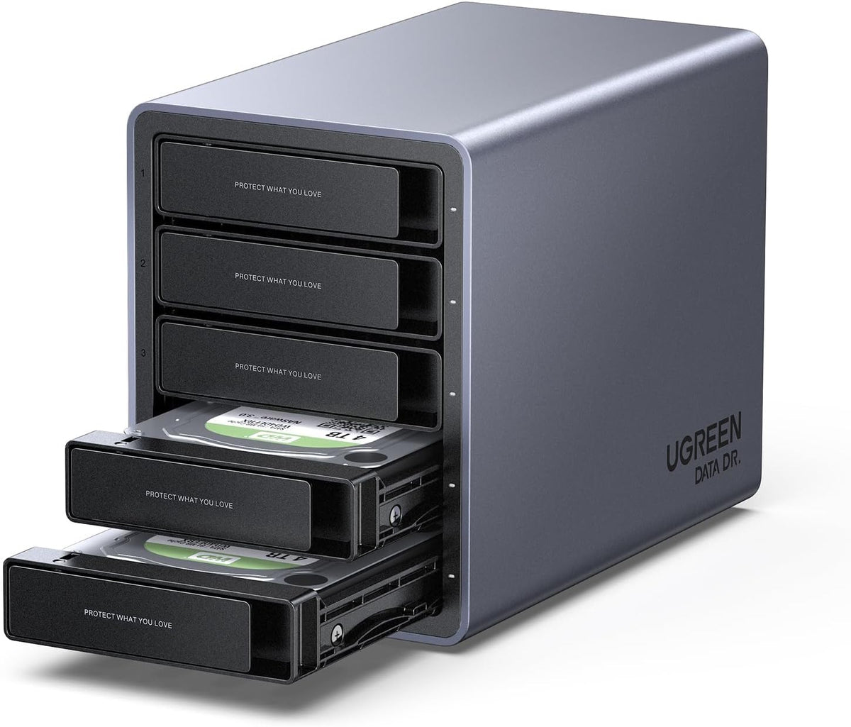 Gabinete DAS UGREEN 5 bahías vista principal