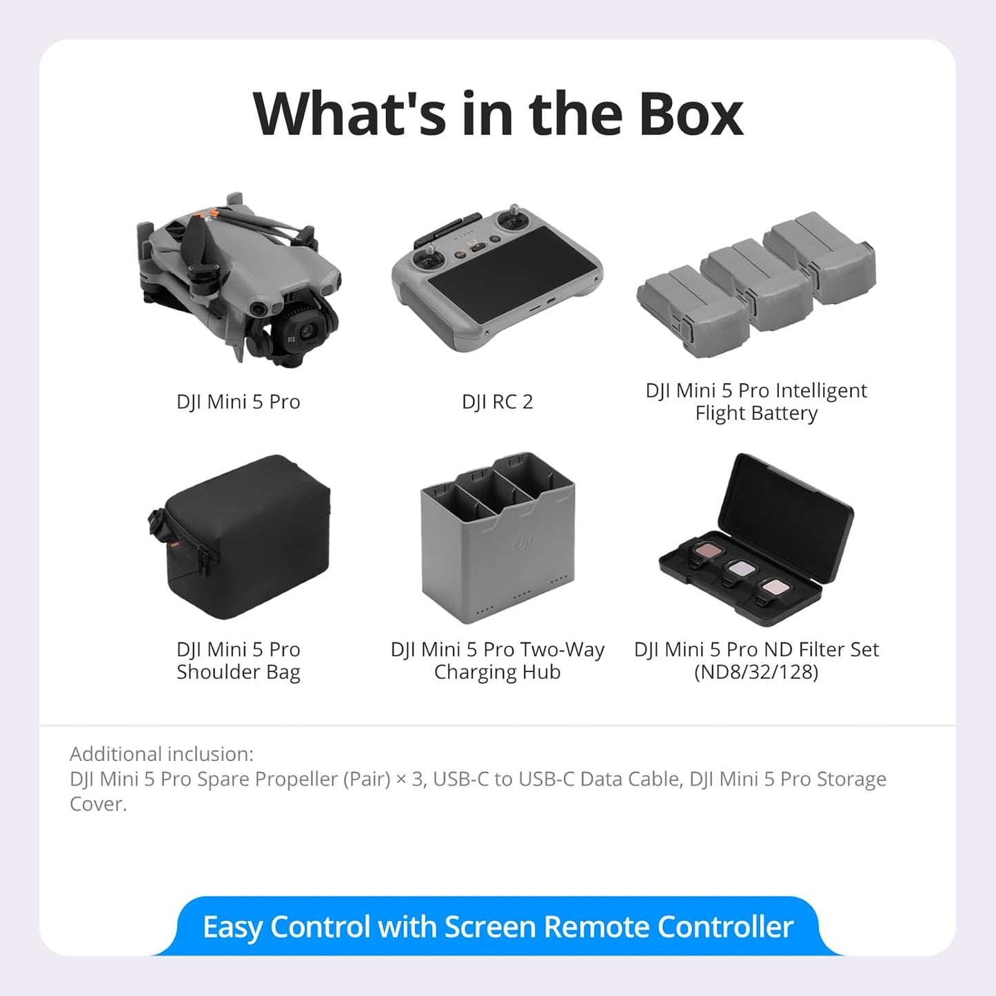 DJI Mini 5 Pro Fly More Combo Plus – Drone 1″ CMOS · 4K/60 fps HDR · Detección de Obstáculos 360° · ActiveTrack 360°