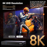 Switch HDMI UGREEN 8K 5 entradas puertos y conexiones