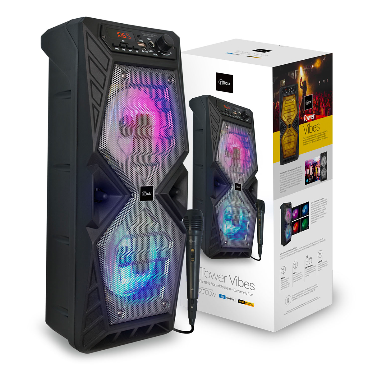 Parlante Bluetooth Karaoke Microlab Tower Vibes