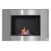 [EU Almacén] Chimenea de bioetanol para montaje en pared o empotrada, quemador de 0,9 l, autonomía de aprox.3 horas, dimensiones 80 x 14 x 54 cm (ancho x fondo x alto), cubre una superficie de 25–30 m², acero inoxidable.