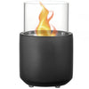 [EU Almacén] Chimenea de bioetanol de sobremesa – Capacidad de 0,4 L, 2,5 horas de duración – Uso interior y exterior – 12x12x19 cm – Gris oscuro