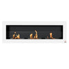 [EU Almacén] Chimenea de bioetanol empotrable para pared, 3 quemadores (3 l en total), autonomía de aprox.3 horas, dimensiones 120 (ancho) x 15 (profundidad) x 40 (alto) cm, acero inoxidable blanco.