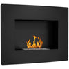 [EU Almacén] Chimenea de bioetanol de pared con depósito de 0,9 l, autonomía de 3,3 horas y para interiores de 15–20 m² – Negra (66 x 16 x 52 cm)