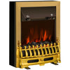 [EU Almacén] Chimenea eléctrica independiente de 1000/2000 W con efecto de llama LED, protección contra sobrecalentamiento y vuelco, calefacción regulable, color dorado.