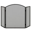 [EU Almacén] Pantalla plegable para chimenea de 3 paneles con estructura de acero, 96 x 62 cm, negra