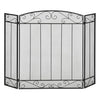 [EU Almacén] Protector antichispas para chimenea de 105 x 80,5 cm – Pantalla plegable de 3 paneles – Protector de chimenea negro