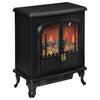 [EU Almacén] Chimenea eléctrica de estilo neorretro, 2 puertas, vidrio templado, 1000/2000 W, brillo LED ajustable, acero y ABS, color negro.
