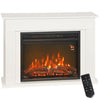 [EU Almacén] Chimenea eléctrica con 5 niveles de brillo de llama, mando a distancia y temporizador, 98 x 23,5 x 69,5 cm, blanco y negro