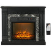 [EU Almacén] Chimenea eléctrica de 1800 W – Chimenea decorativa con efecto llama, mando a distancia y temporizador – 80 x 21,6 x 67,8 cm – Negra