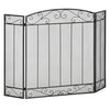 [EU Almacén] Pantalla plegable para chimenea de 3 paneles – Metal y acero negros – 105 x 1,6 x 80,5 cm