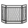 [EU Almacén] Pantalla protectora para chimenea – Protector ancho para chimenea o estufa – Parachispas – Barrera de seguridad – Diseño plegable de 3 paneles – Metal negro