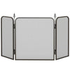 [EU Almacén] Pantalla antichispas plegable de metal para chimenea, 96 x 1,3 x 56 cm, negra