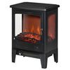 [EU Almacén] Chimenea eléctrica de estilo neorretro, 900–1800 W, simulación de llama LED con brillo ajustable, acero y ABS, color negro.